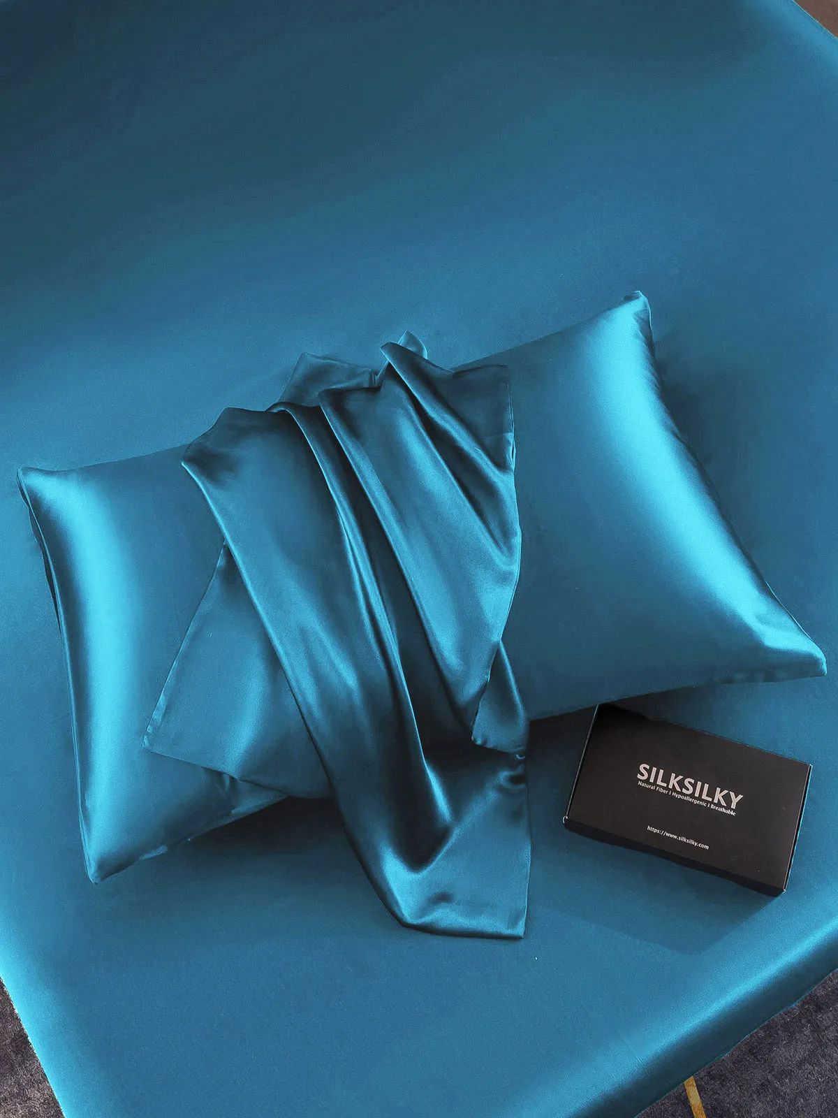 100% Mulberry Silk Pudebetrk med Kuvertlukning