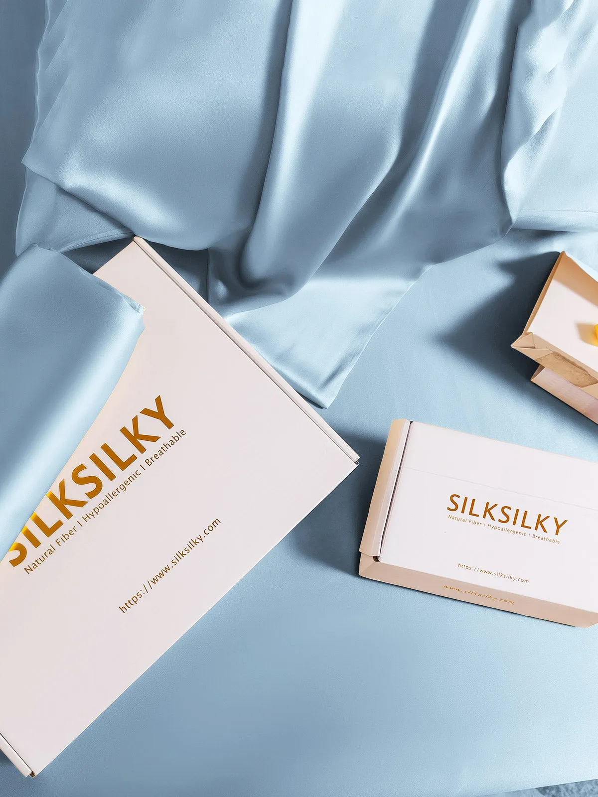 100% Mulberry Silk Pudebetrk med Kuvertlukning