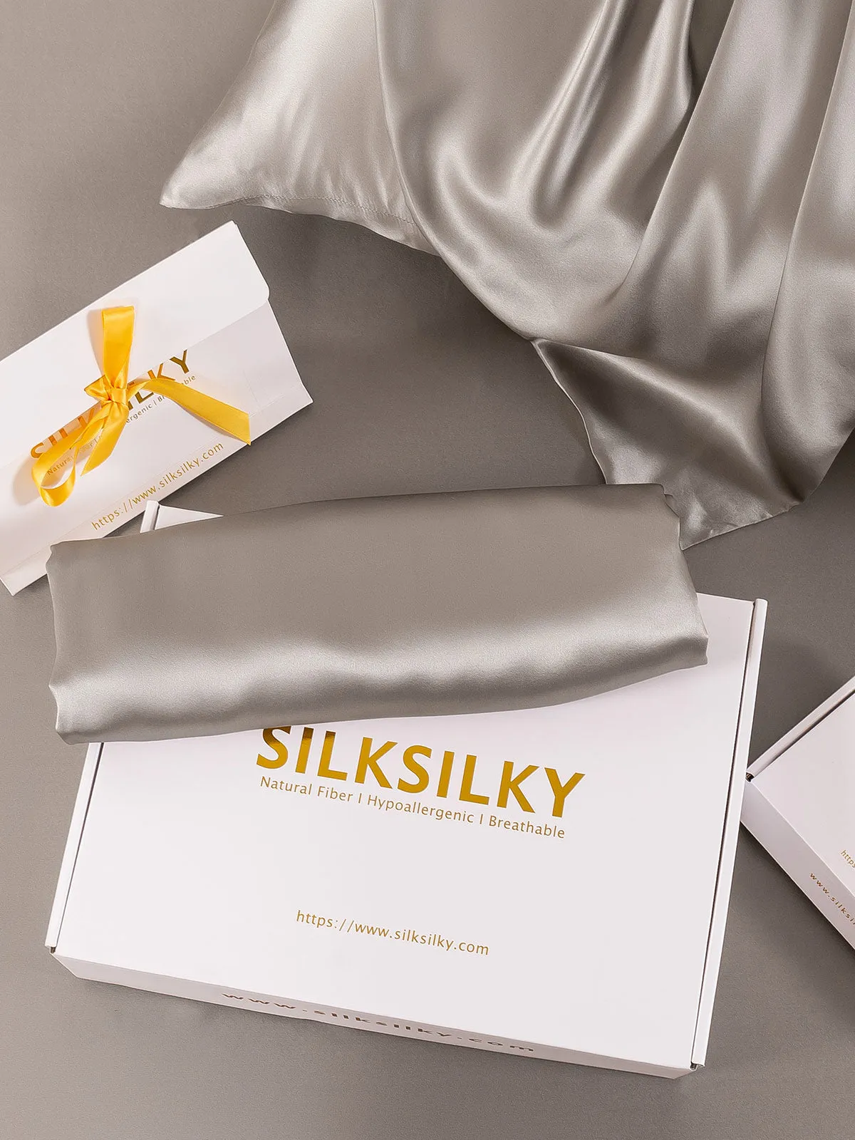 100% Mulberry Silk Pudebetrk med Kuvertlukning
