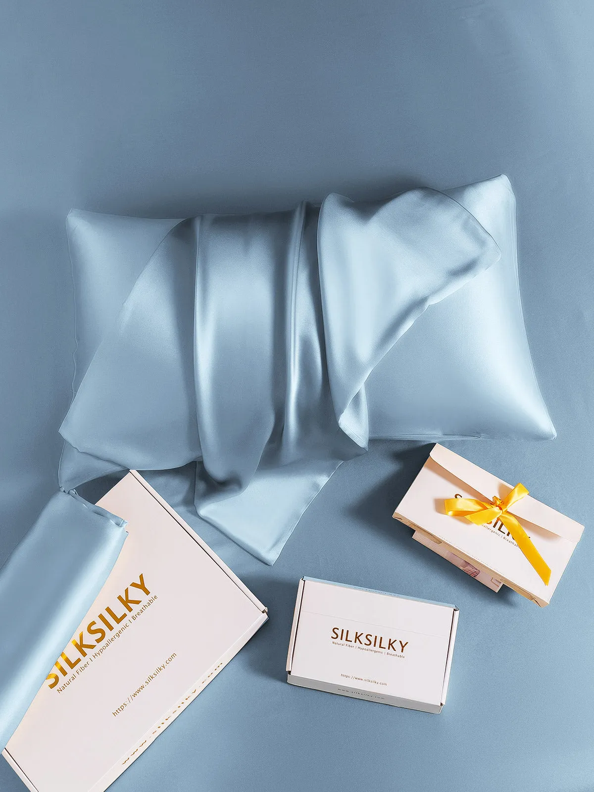 100% Mulberry Silk Pudebetrk med Kuvertlukning