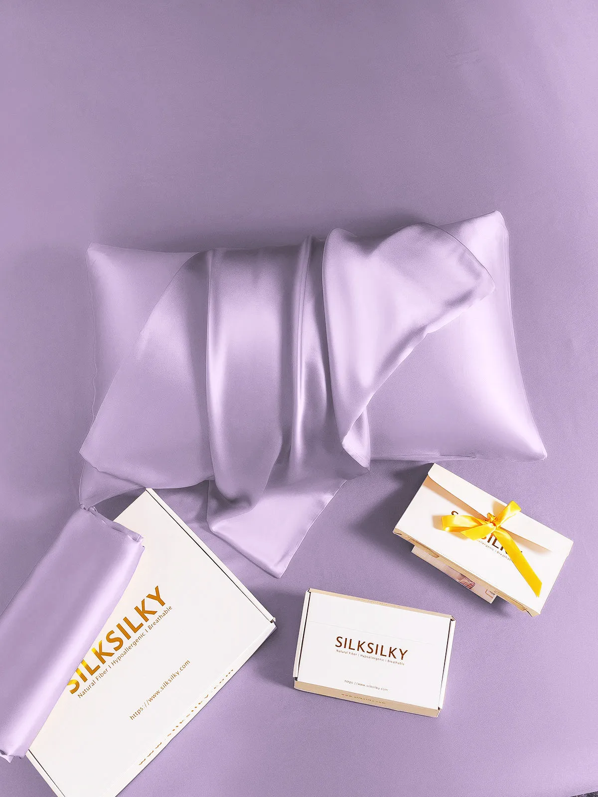 100% Mulberry Silk Pudebetrk med Kuvertlukning