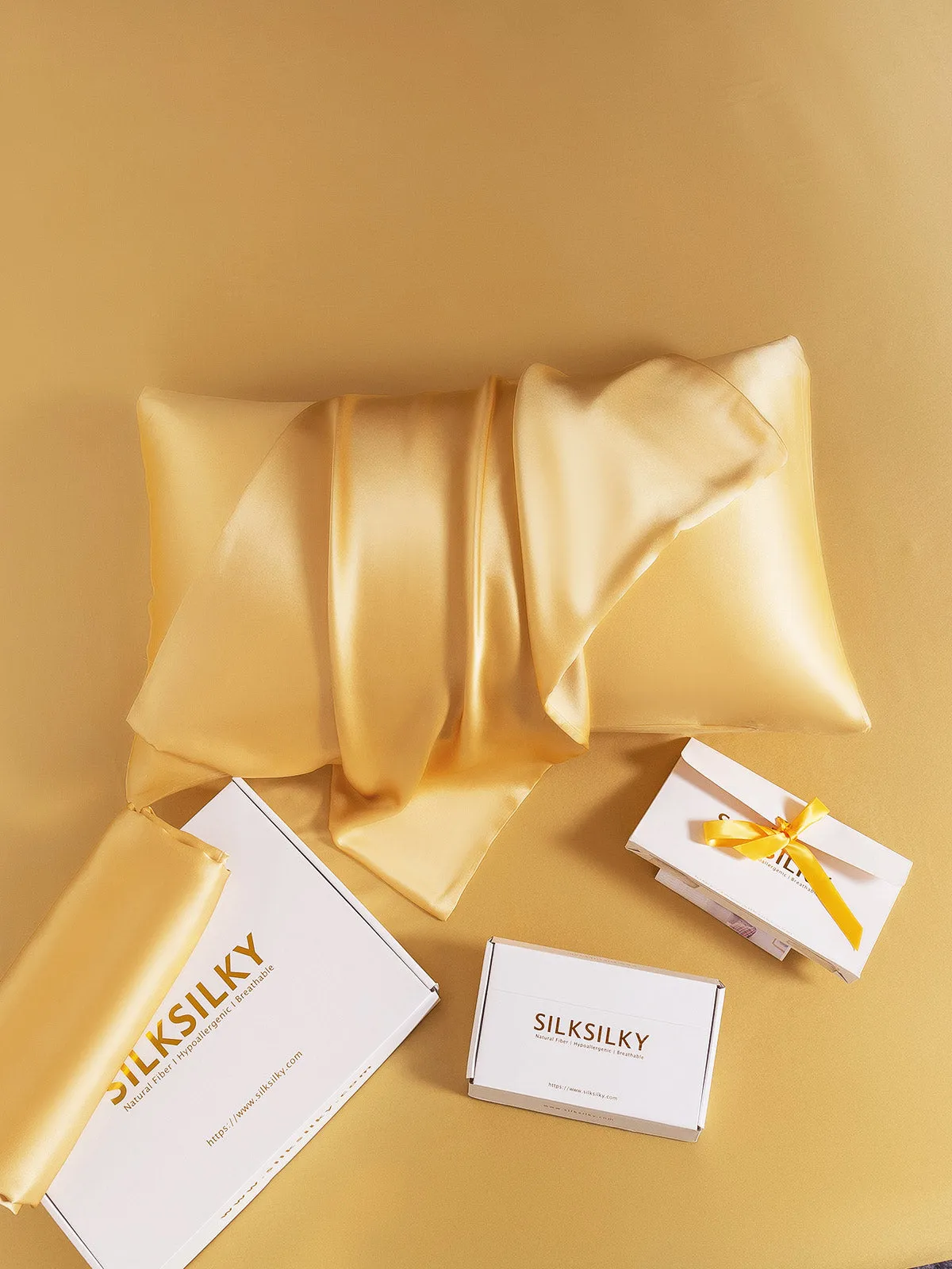 100% Mulberry Silk Pudebetrk med Kuvertlukning