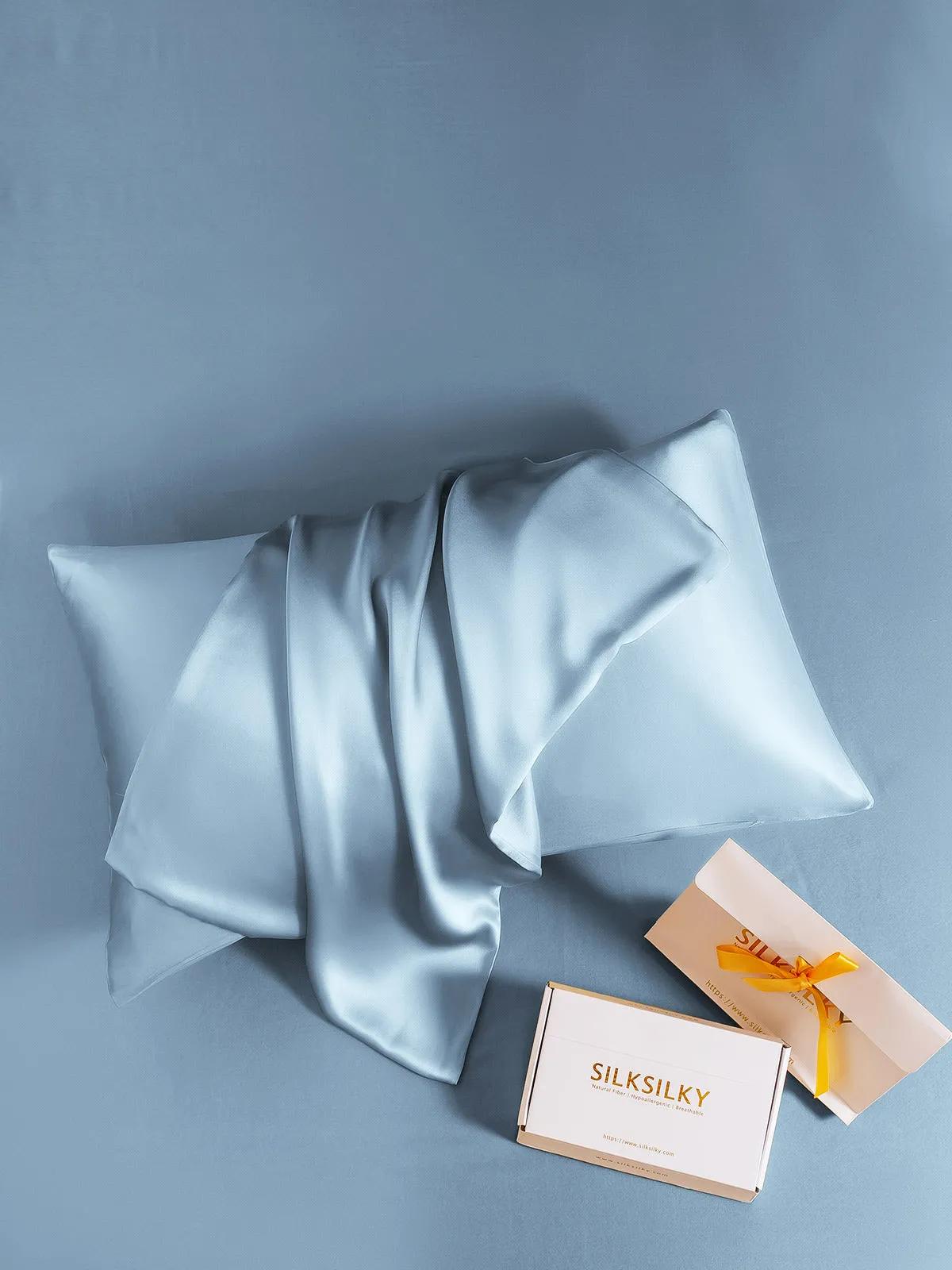 100% Mulberry Silk Pudebetrk med Kuvertlukning