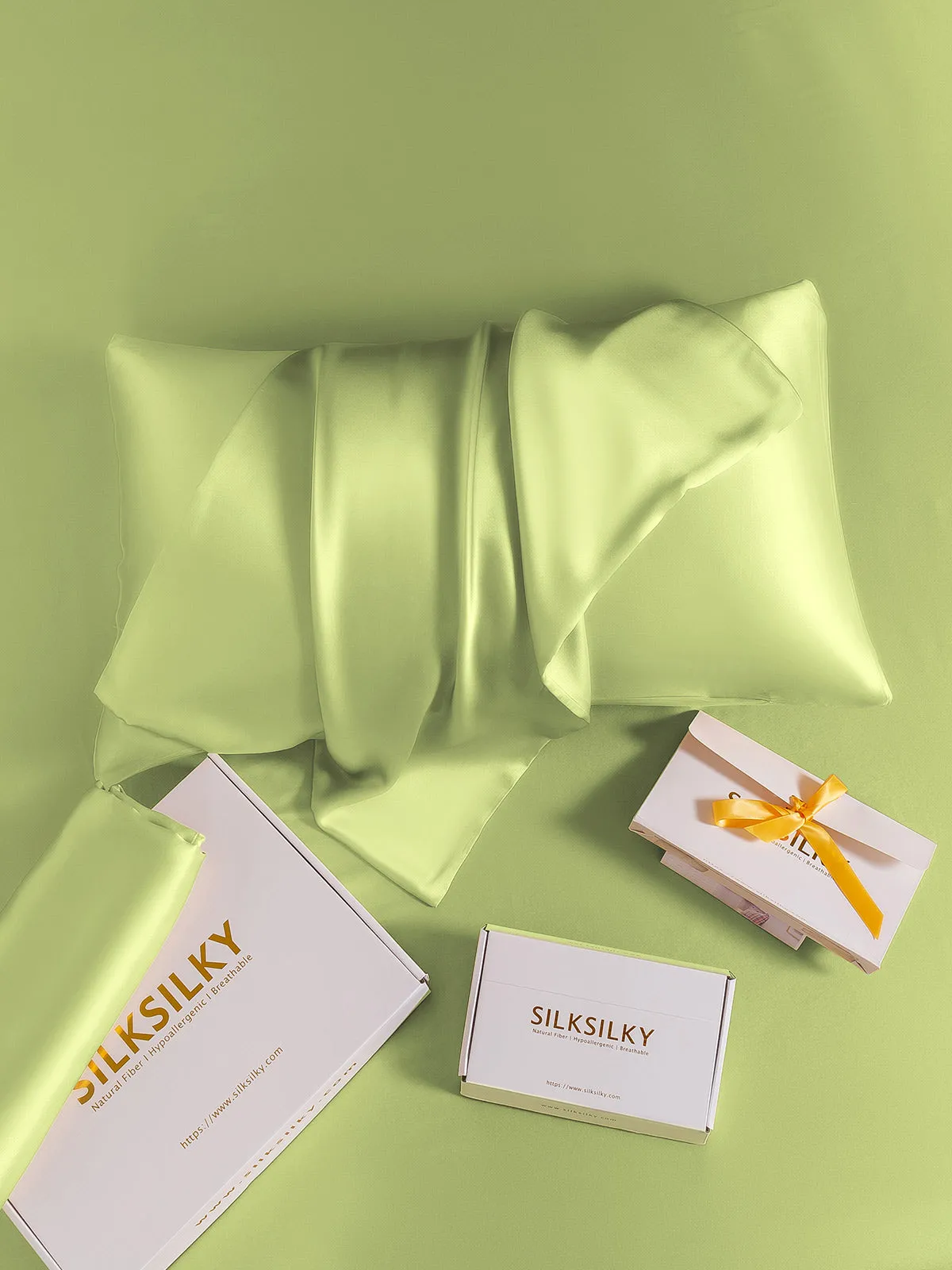 100% Mulberry Silk Pudebetrk med Kuvertlukning