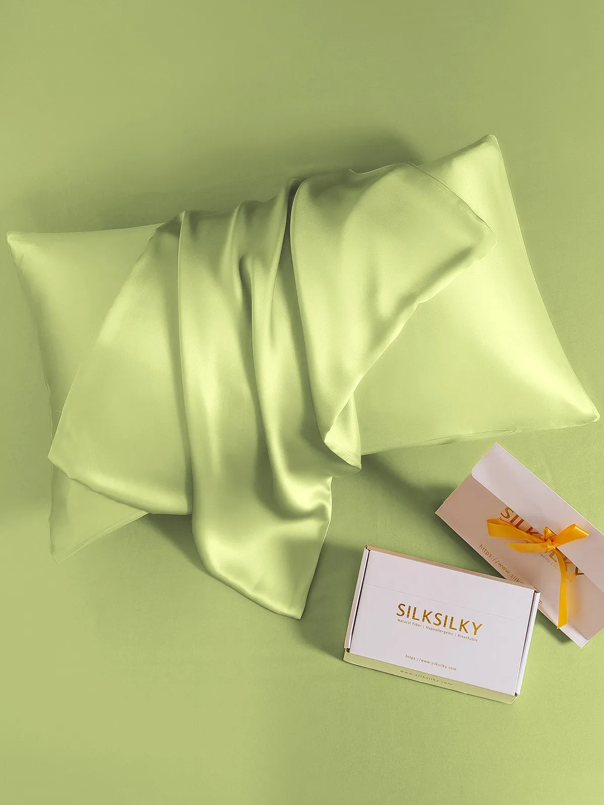 100% Mulberry Silk Pudebetrk med Kuvertlukning