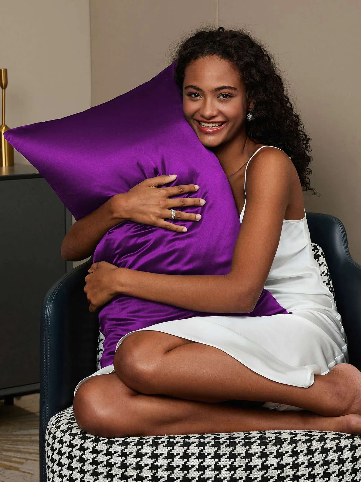 100% Mulberry Silk Pudebetrk med Kuvertlukning