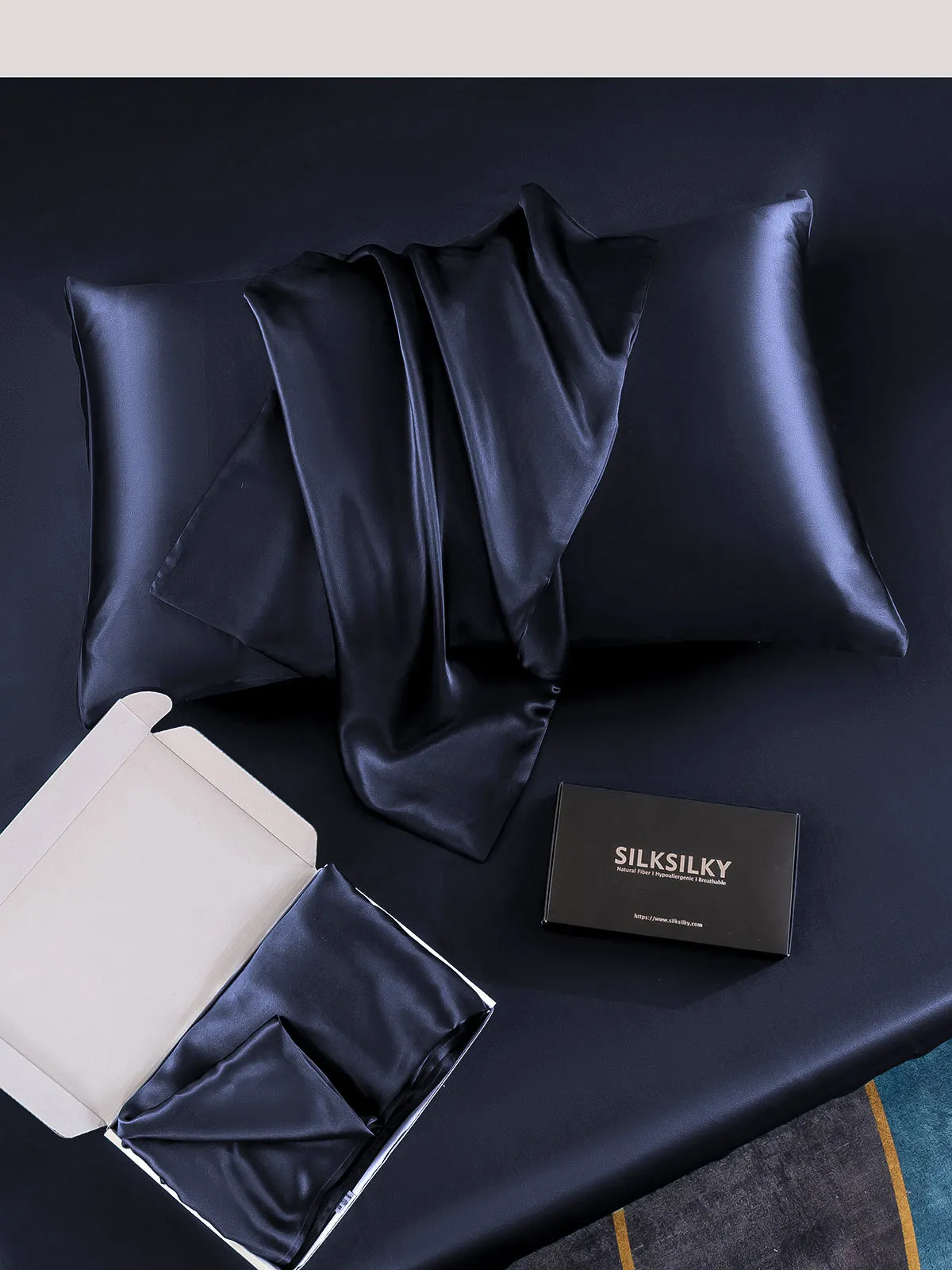 100% Mulberry Silk Pudebetrk med Kuvertlukning