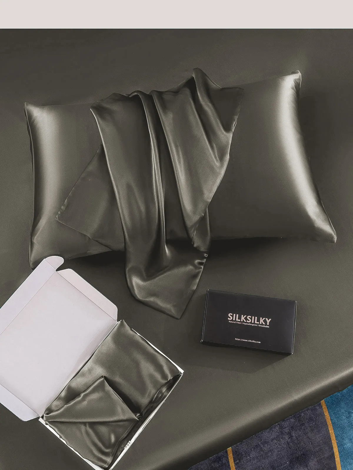100% Mulberry Silk Pudebetrk med Kuvertlukning