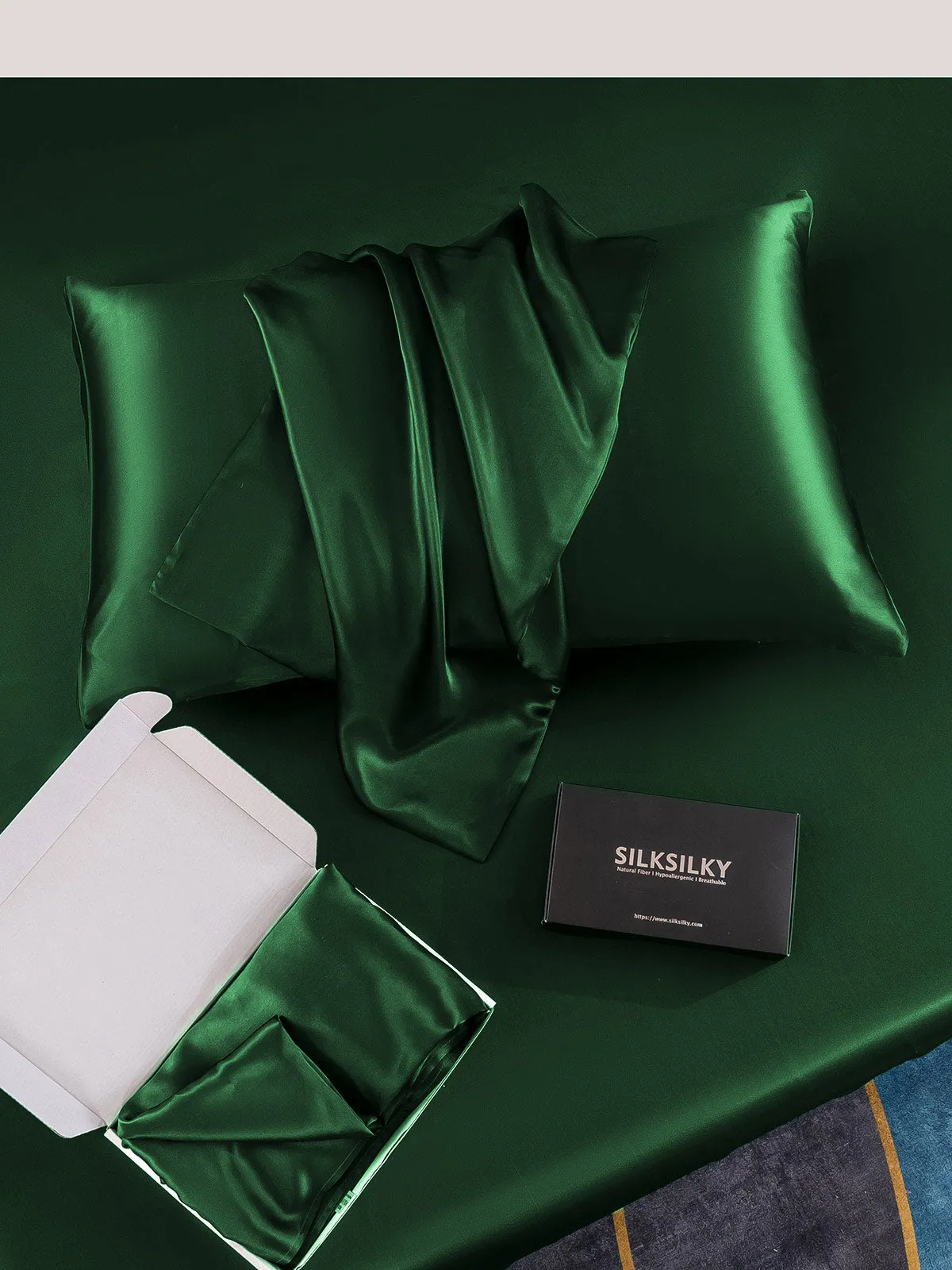 100% Mulberry Silk Pudebetrk med Kuvertlukning