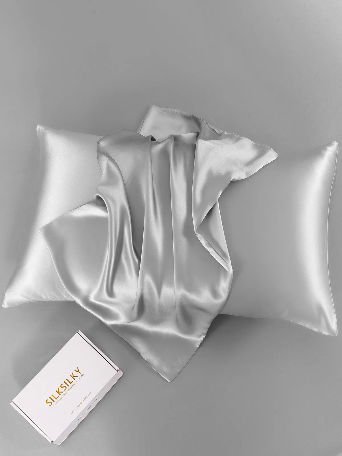 100% Mulberry Silk Pudebetrk med Kuvertlukning