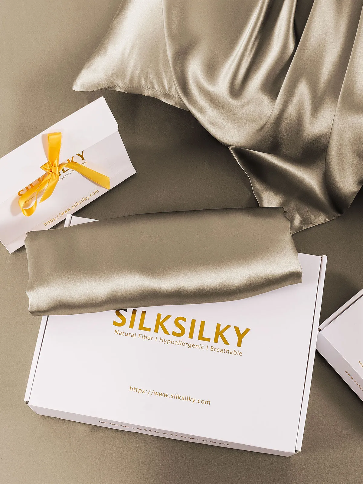 100% Mulberry Silk Pudebetrk med Kuvertlukning