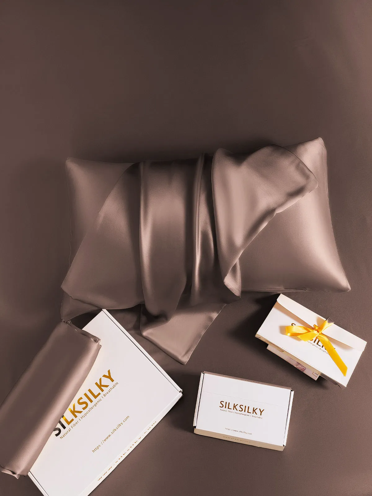 100% Mulberry Silk Pudebetrk med Kuvertlukning