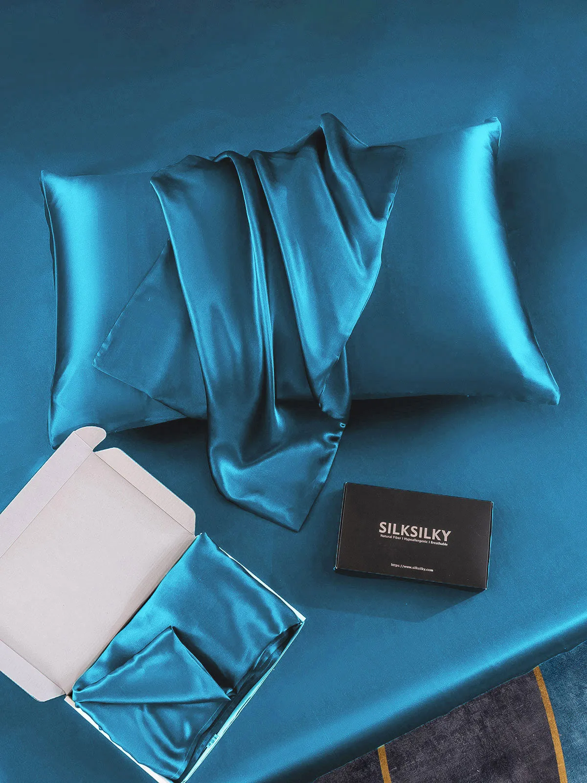 100% Mulberry Silk Pudebetrk med Kuvertlukning