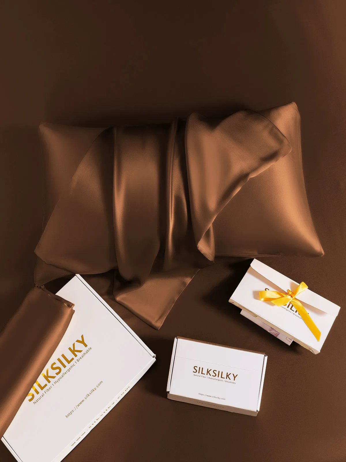 100% Mulberry Silk Pudebetrk med Kuvertlukning