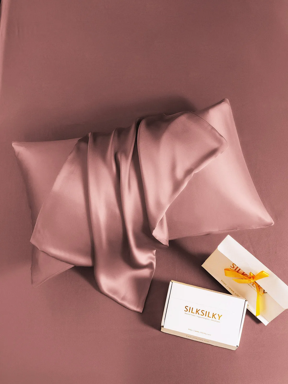 100% Mulberry Silk Pudebetrk med Kuvertlukning