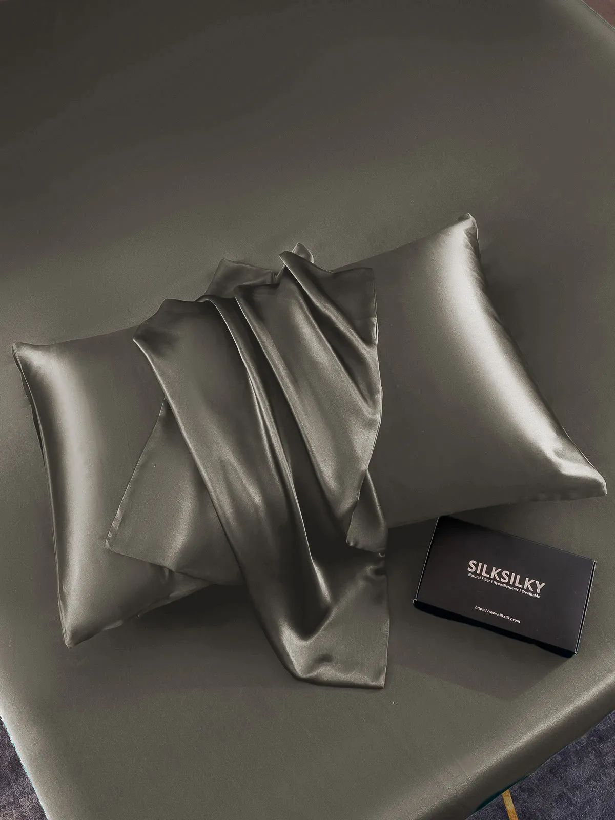 100% Mulberry Silk Pudebetrk med Kuvertlukning