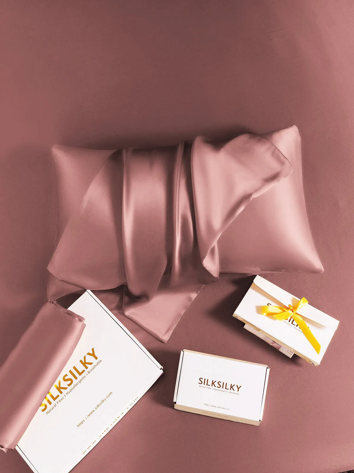 100% Mulberry Silk Pudebetrk med Kuvertlukning