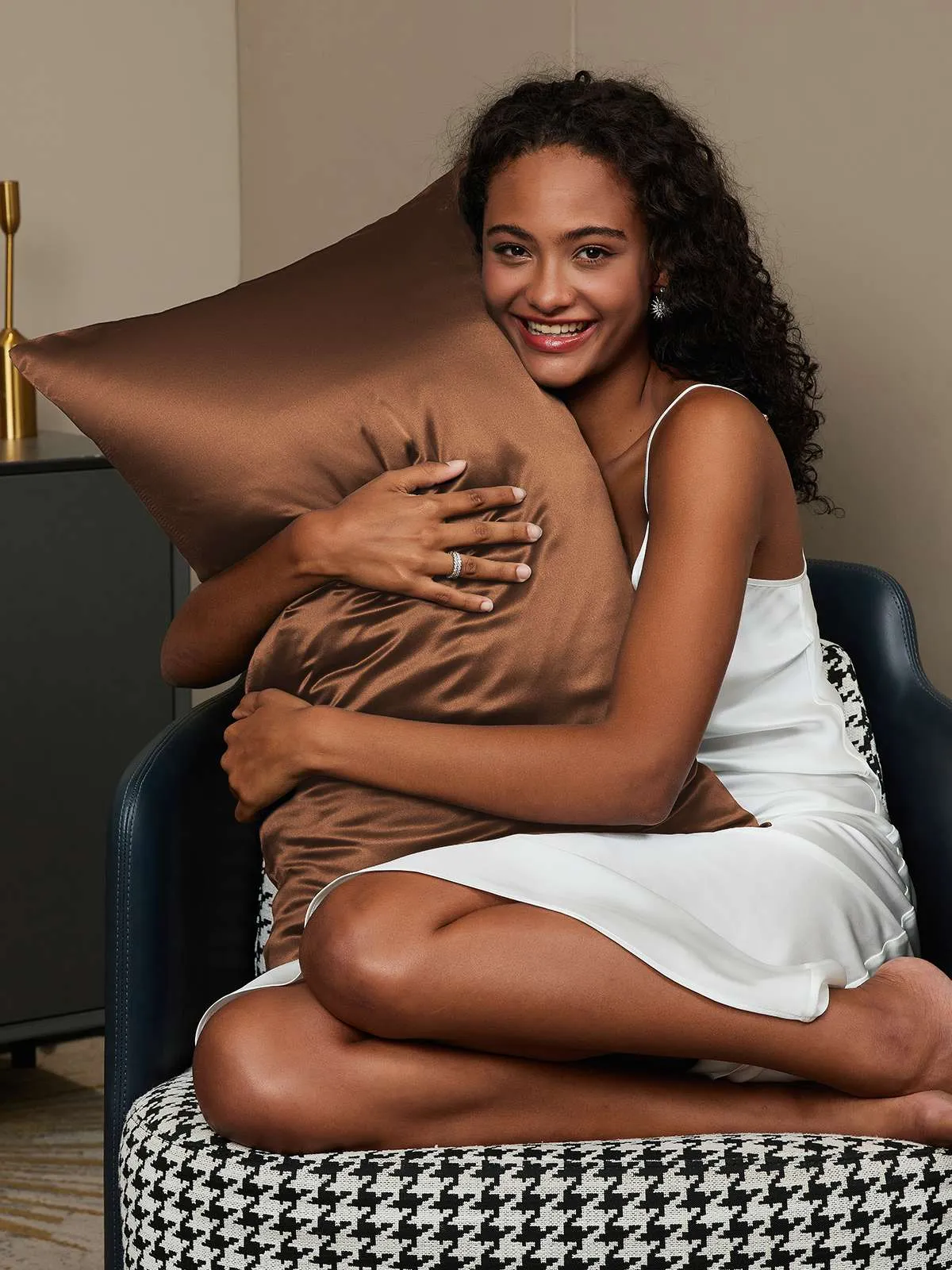 100% Mulberry Silk Pudebetrk med Kuvertlukning