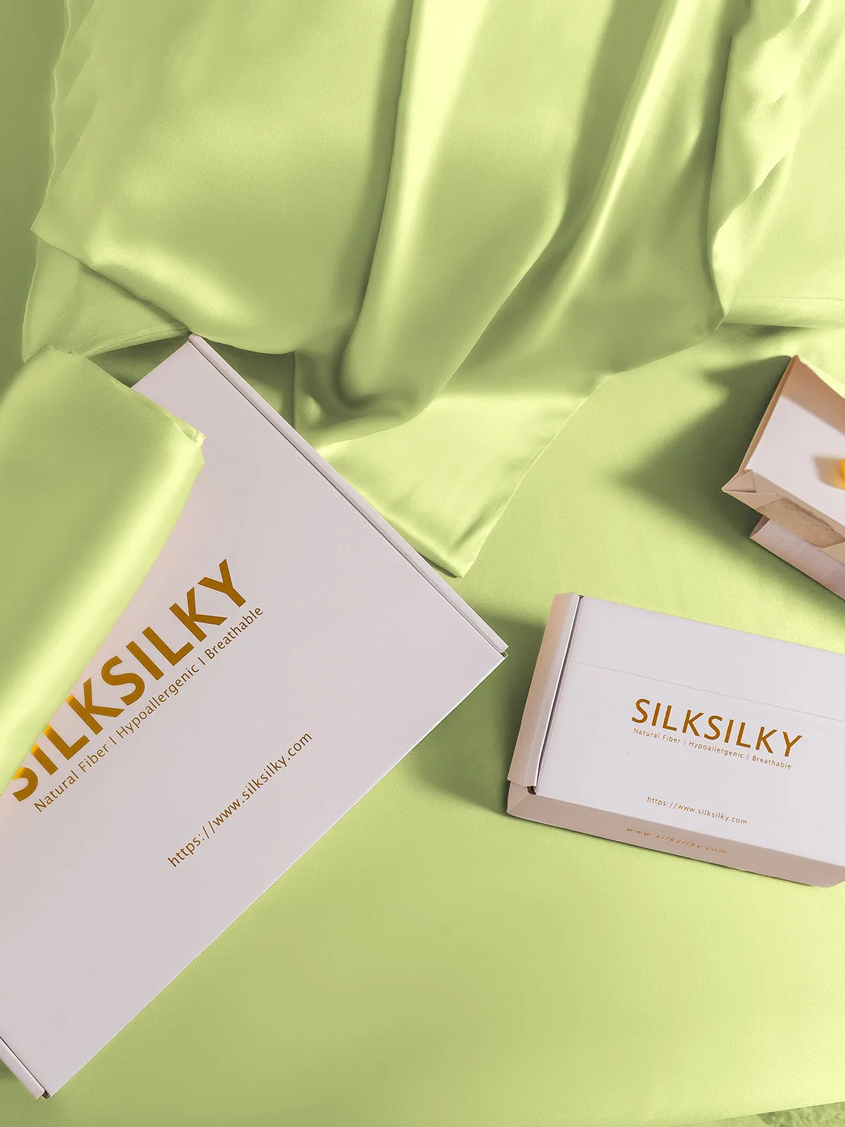 100% Mulberry Silk Pudebetrk med Kuvertlukning