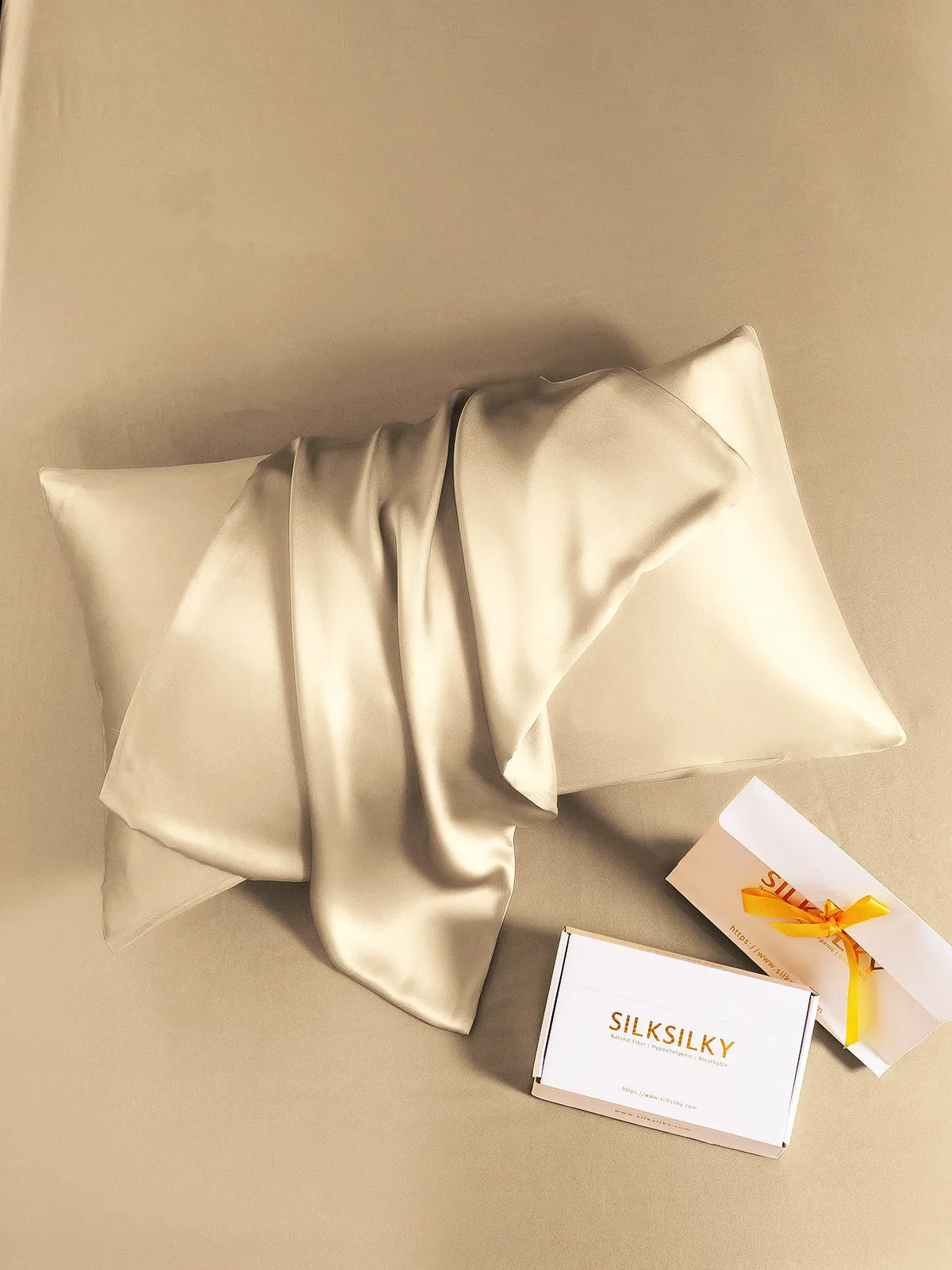 100% Mulberry Silk Pudebetrk med Kuvertlukning