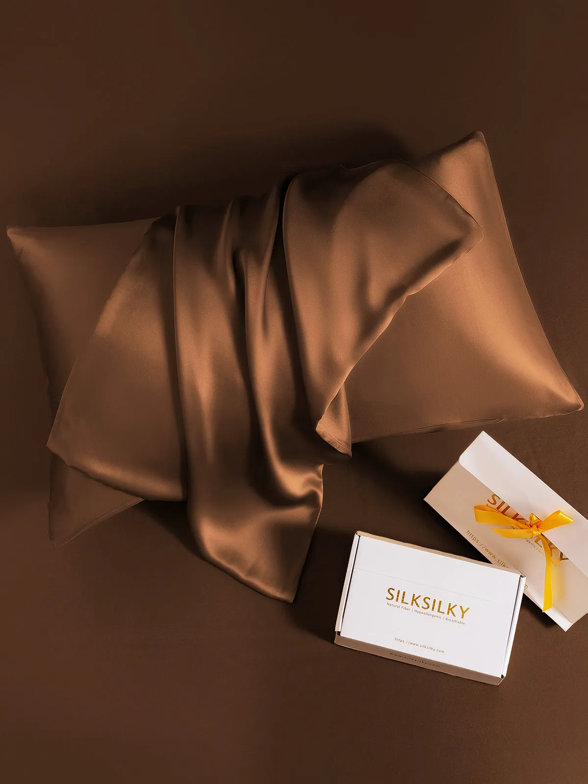 100% Mulberry Silk Pudebetrk med Kuvertlukning