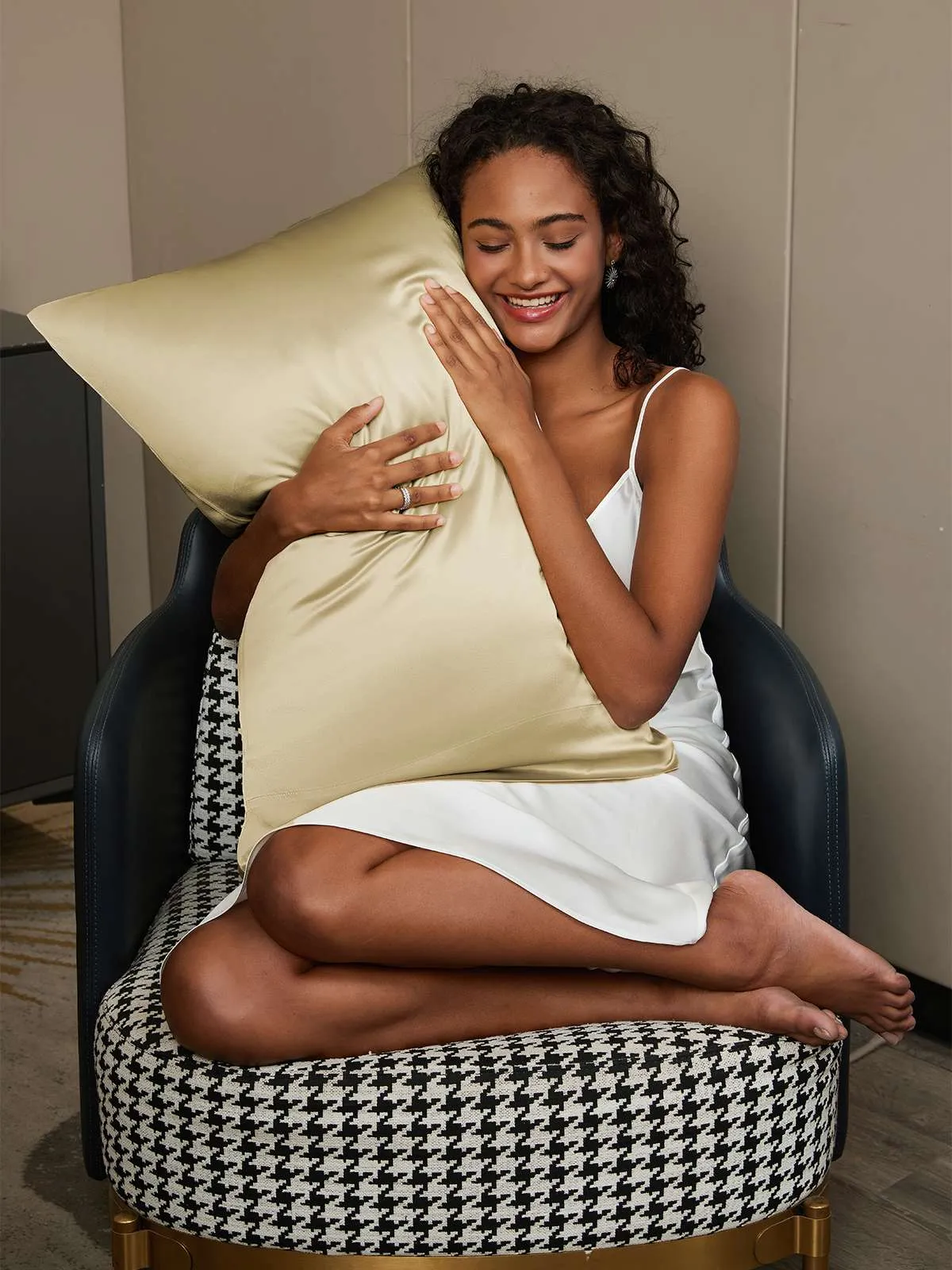 100% Mulberry Silk Pudebetrk med Kuvertlukning