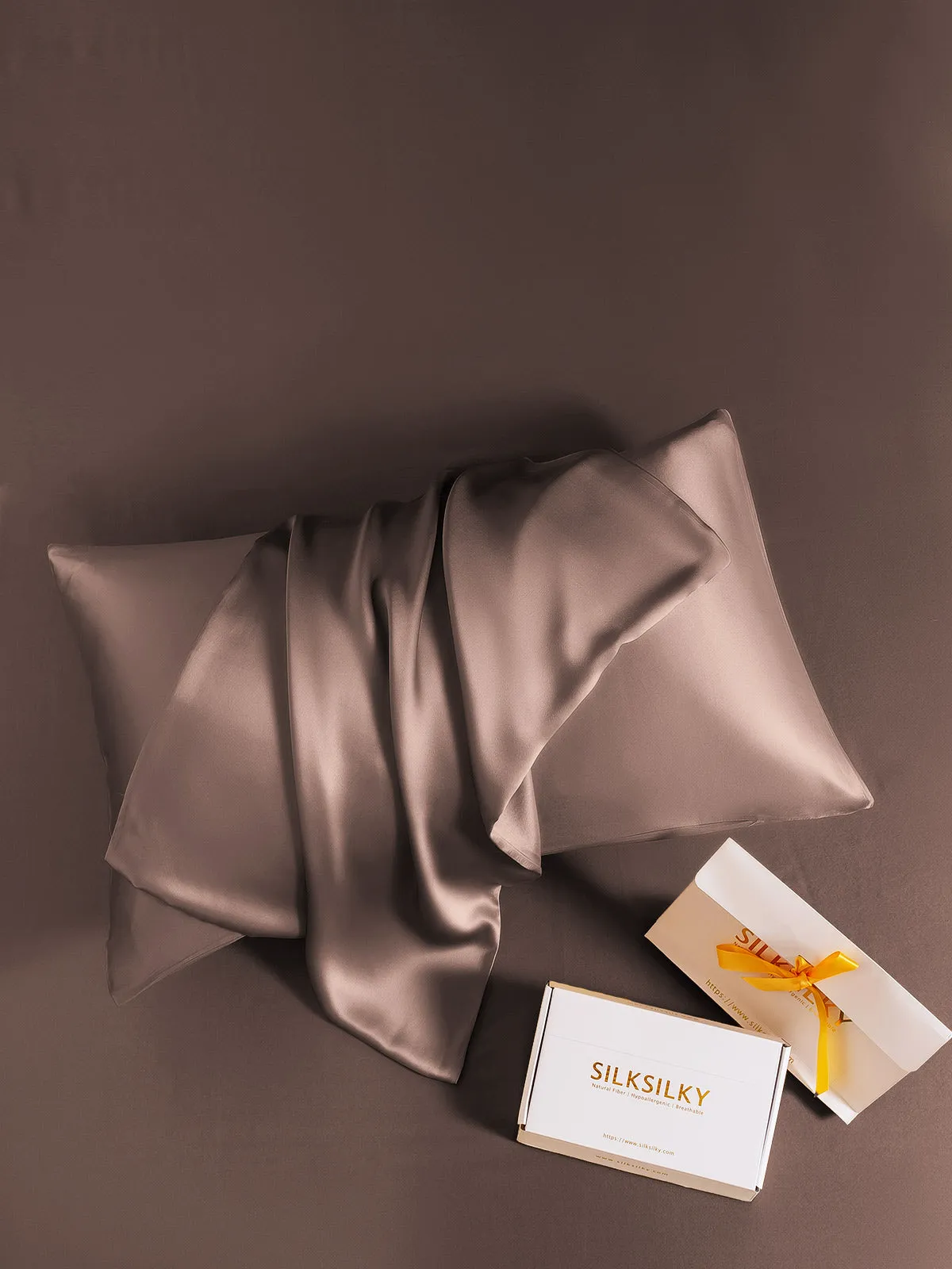 100% Mulberry Silk Pudebetrk - Skjult Lynls