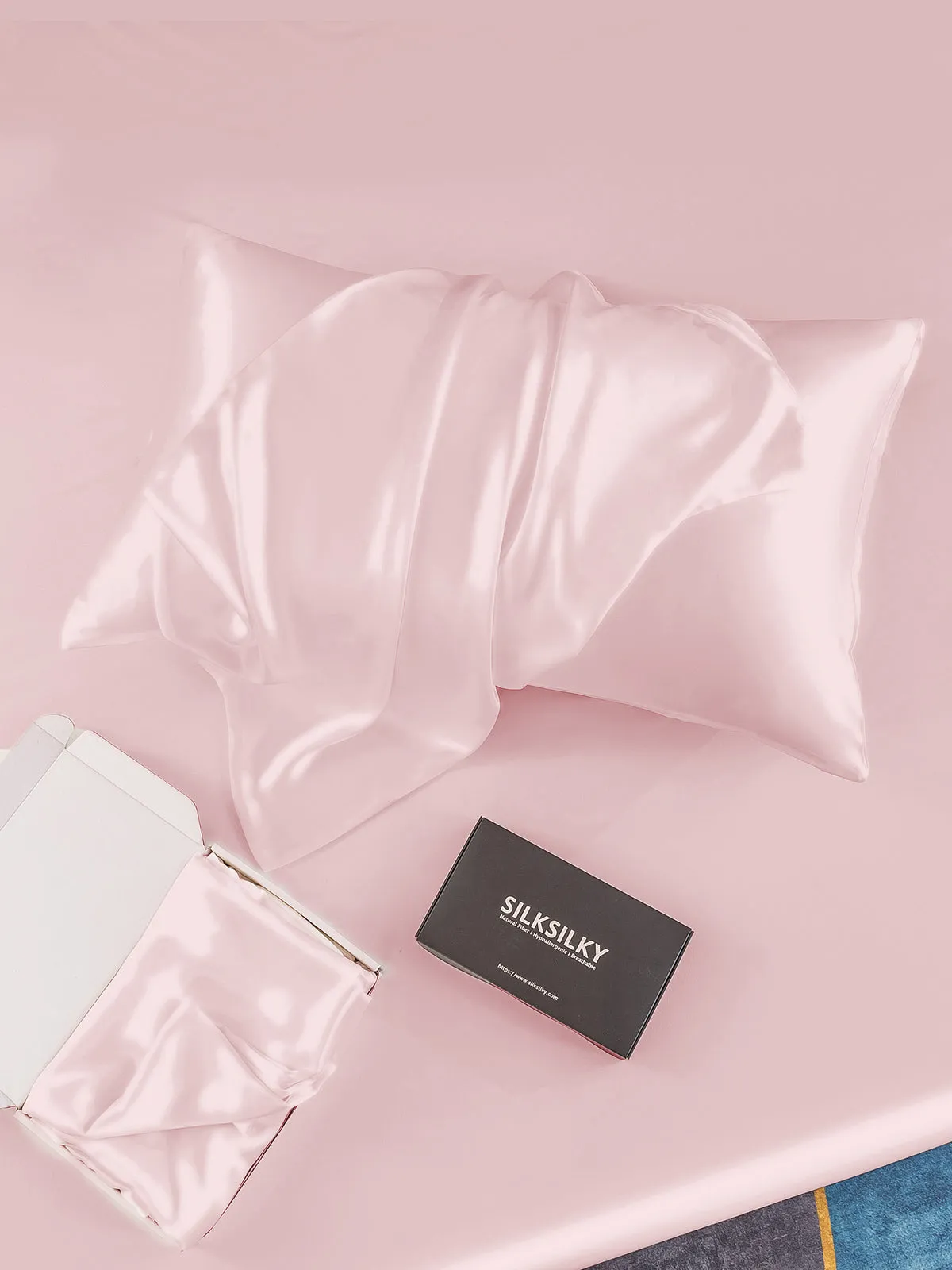 100% Mulberry Silk Pudebetrk - Skjult Lynls