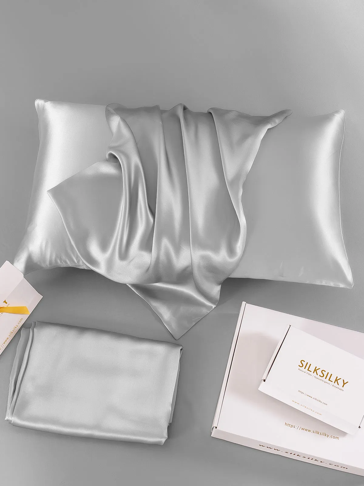 100% Mulberry Silk Pudebetrk - Skjult Lynls