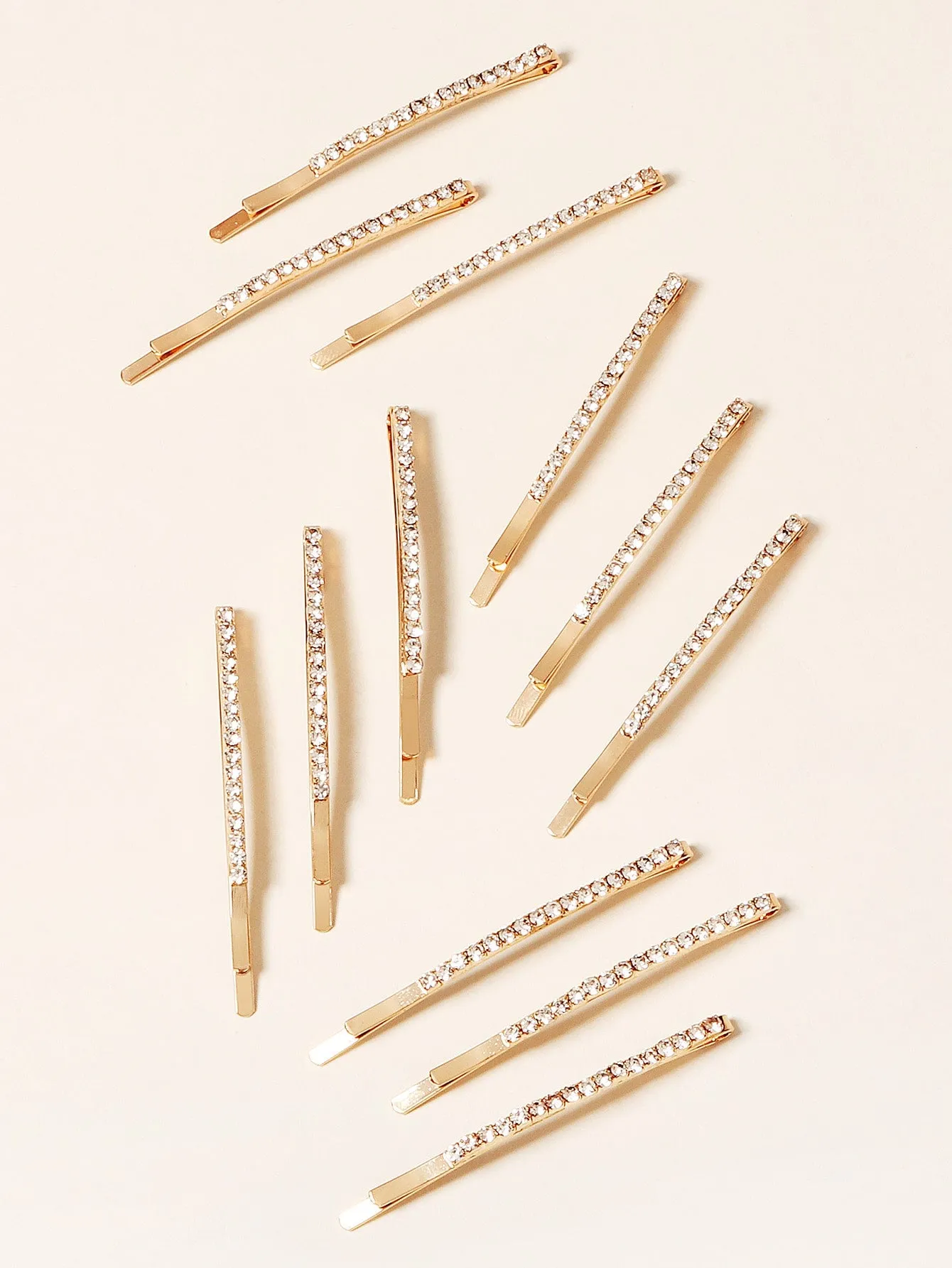 12pcs Women's Rhinestone Hair Clips Set, Basic Hairpins For Daily Hairstyling