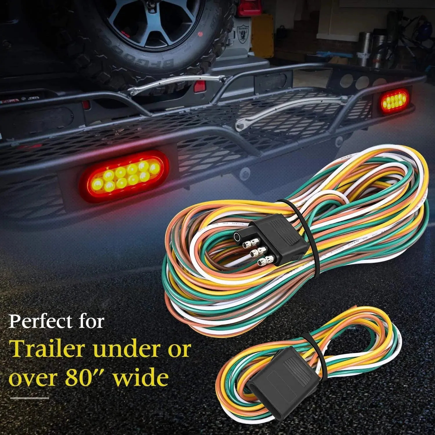 25Ft Male 4Ft Female Trailer Wiring Harness