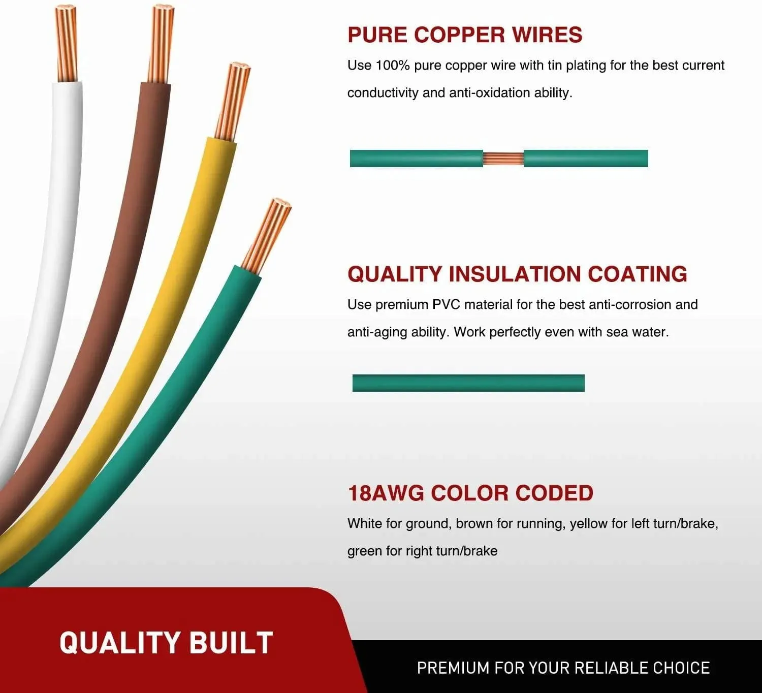 25Ft Male 4Ft Female Trailer Wiring Harness