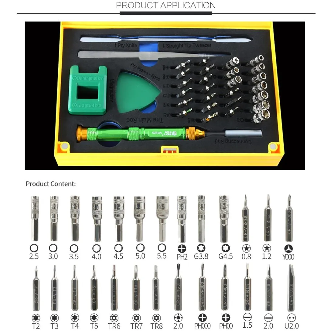 37-piece Magnetic Screwdriver Set with Professional Bit Driver