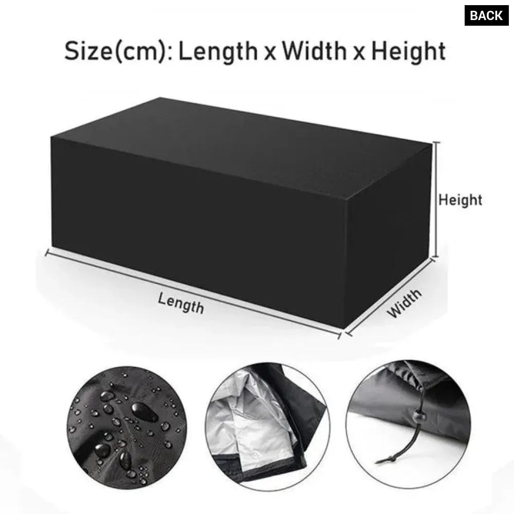 68 Size Silver Garden Patio Protective Cover Oxford Cloth Furniture Dust Cover Rattan Table and Chair Sofa Waterproof Rain Cover