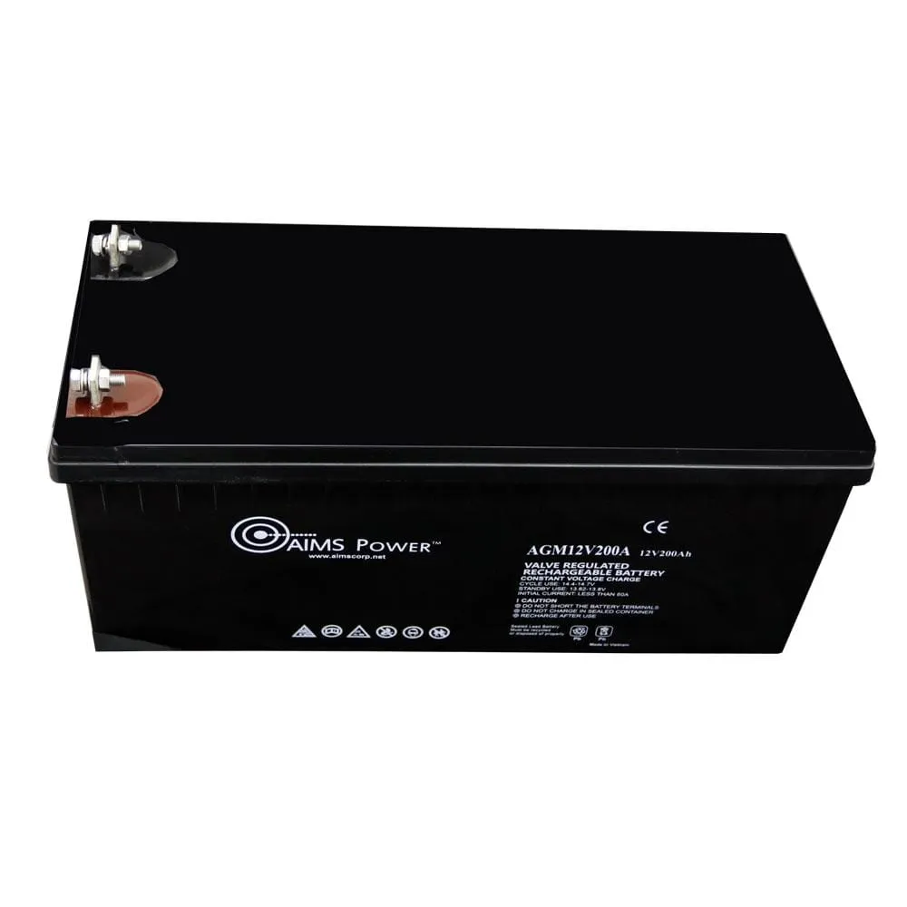 AIMS Power AGM 12V 200Ah Deep Cycle Battery Heavy Duty Solar Power Battery | AGM12V200A