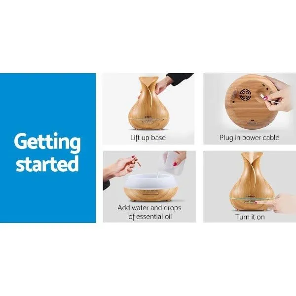 Aromatherapy Aroma Humidifier Essential Oil Diffuser  - Light Wood
