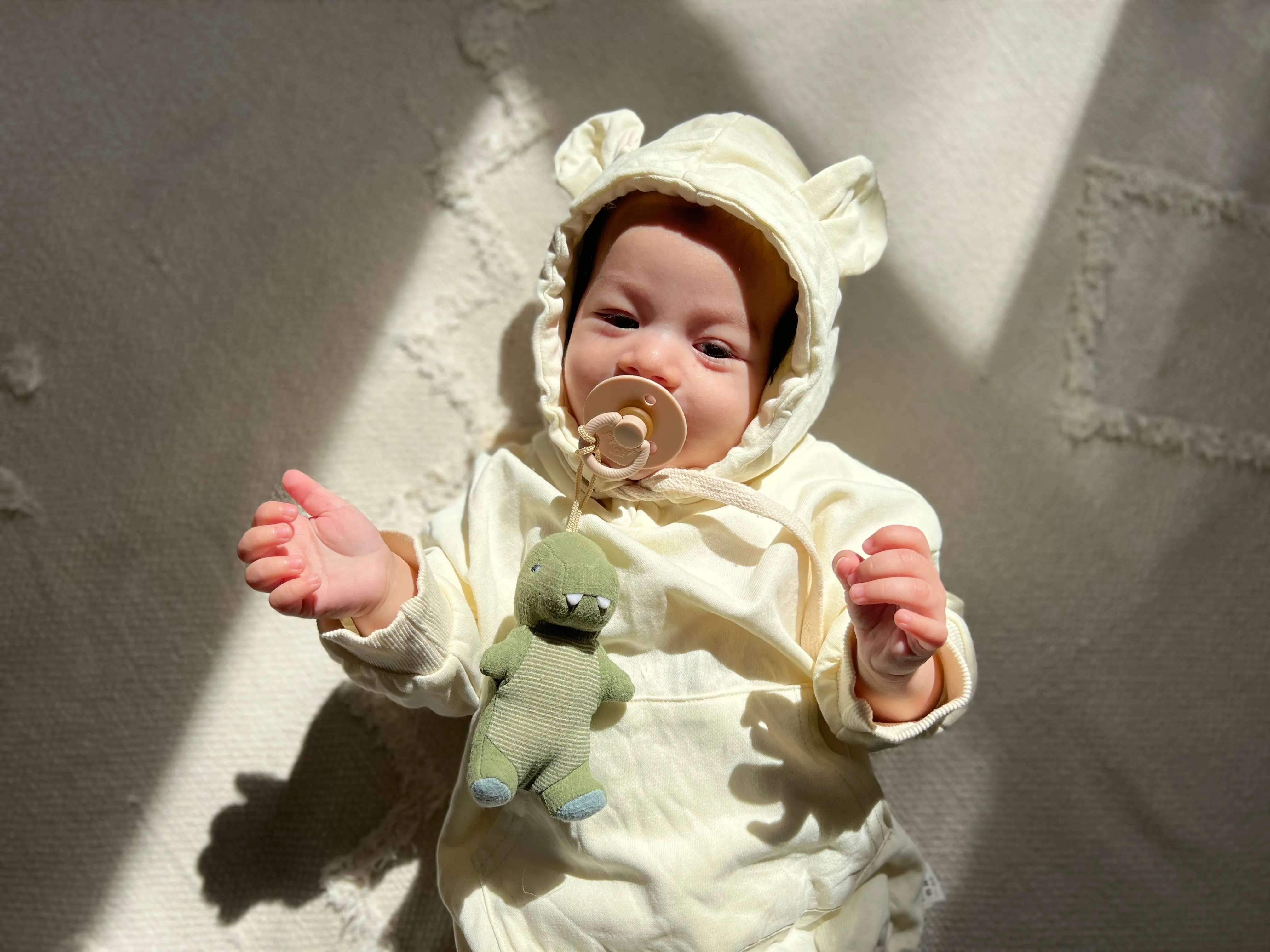 Bitzy Pal Natural Rubber Pacifier & Stuffed Animal: Cow