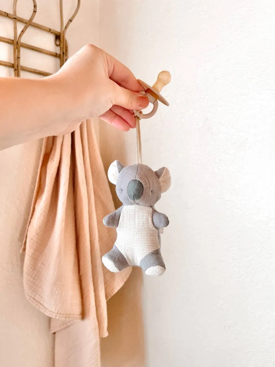 Bitzy Pal Natural Rubber Pacifier & Stuffed Animal: Cow