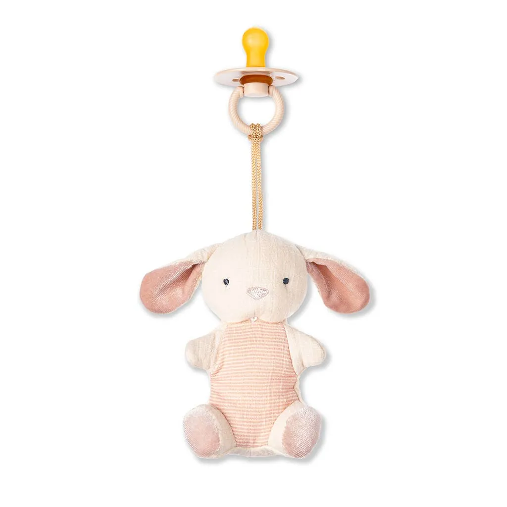 Bitzy Pal Natural Rubber Pacifier & Stuffed Animal: Cow