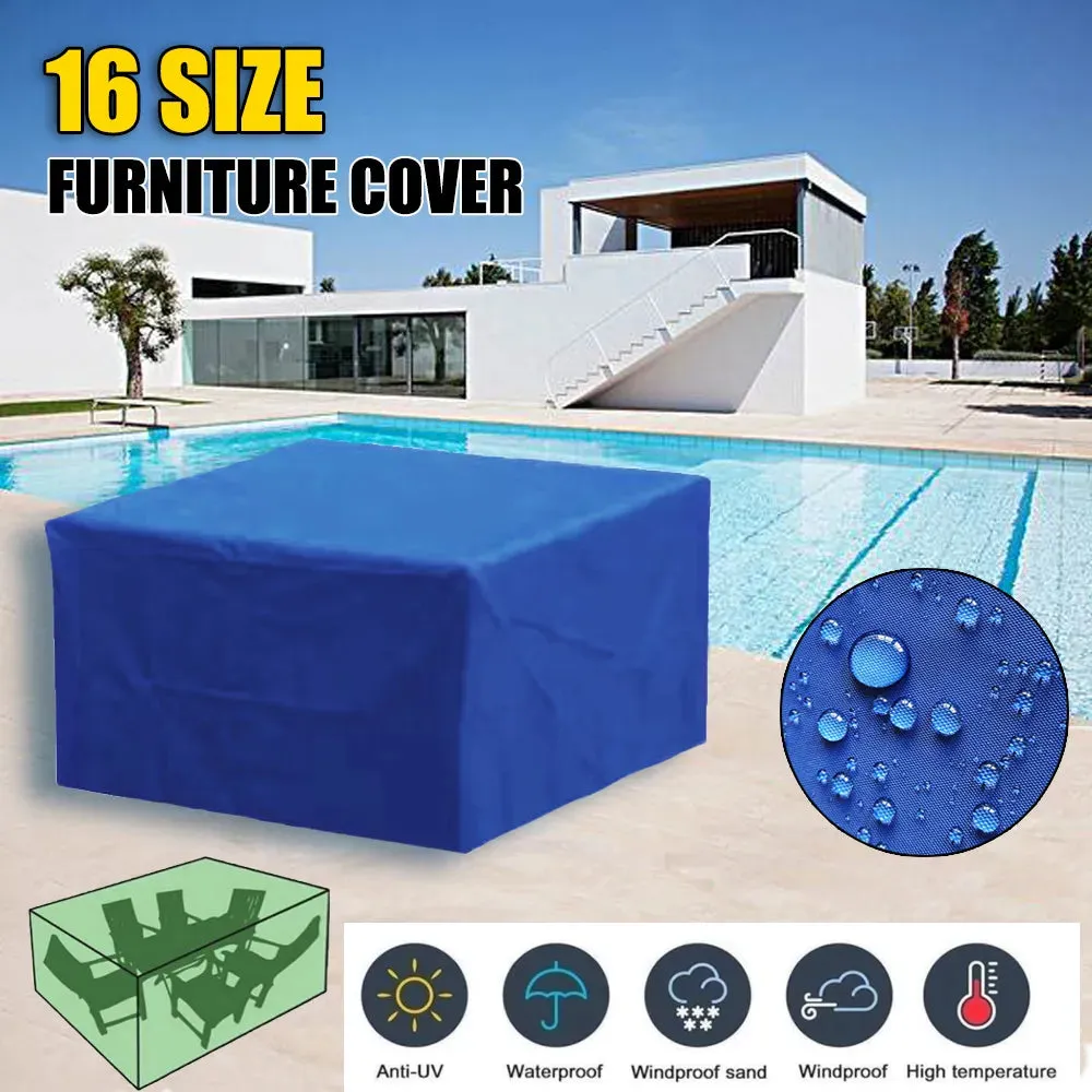 Blue Waterproof Outdoor Patio Garden Furniture Covers 210d Rain Snow Chair Covers Sofa Table Chair Dust Proof Cover