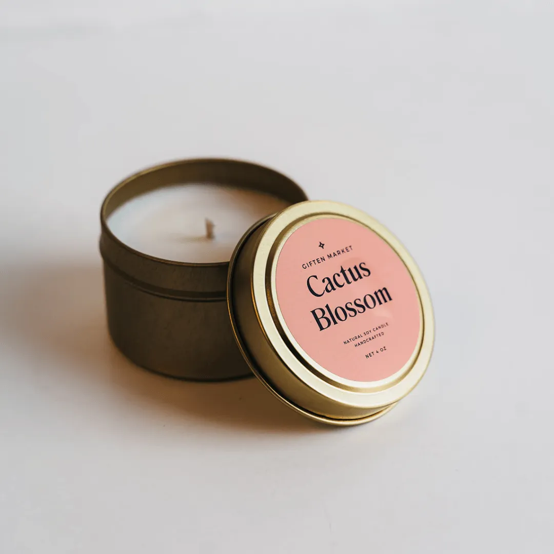 Cactus Blossom Gold Travel Candle by Giften Market
