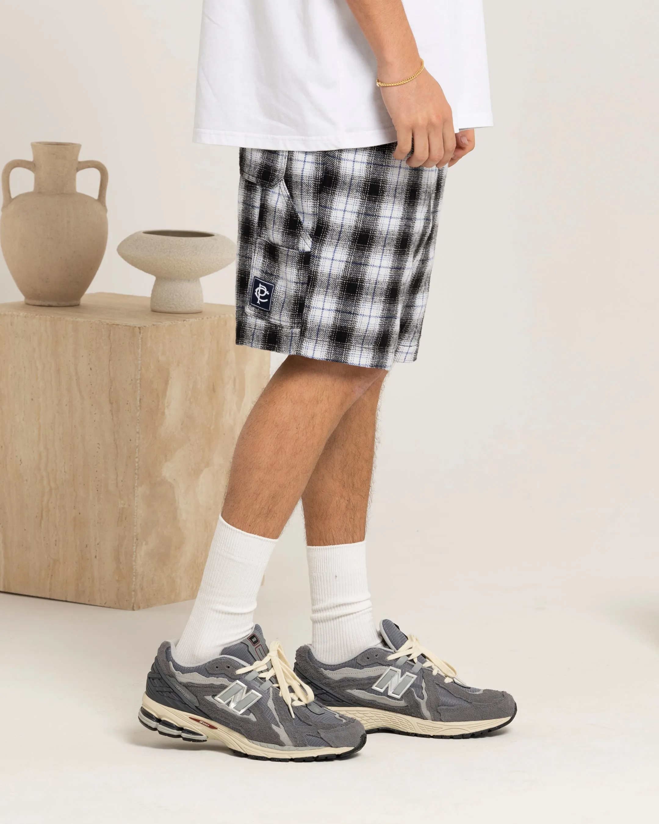 Carre Daily Shorts Black Plaid
