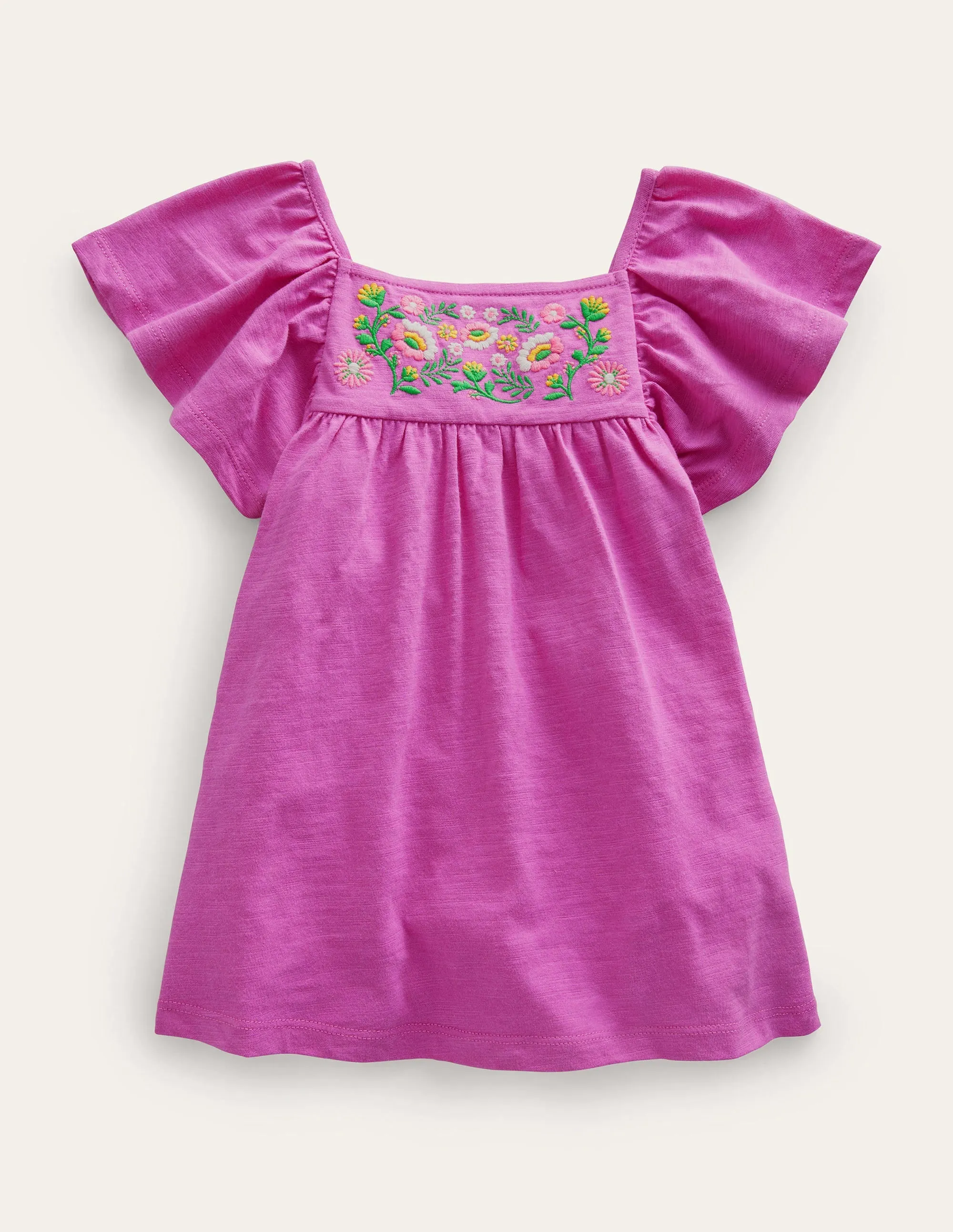 Embroidered Jersey Top-Radiant Orchid Purple