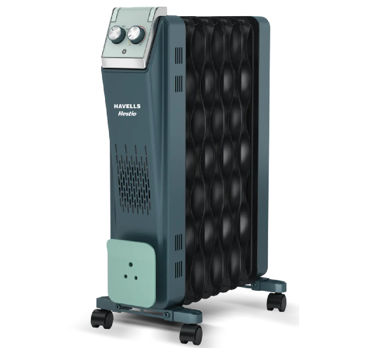 Havells GHROFCJN240 Hestio 9 Wave Fin OFR 2400 Watt with 3 Heat Setting "800W/1200W/2000W" & PTC Heater 400W (Blue & Black)