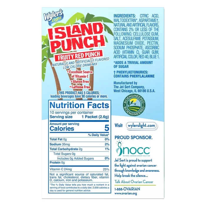 Island Punch Fruity Red Punch Zero-Sugar Singles To Go Drink Mix