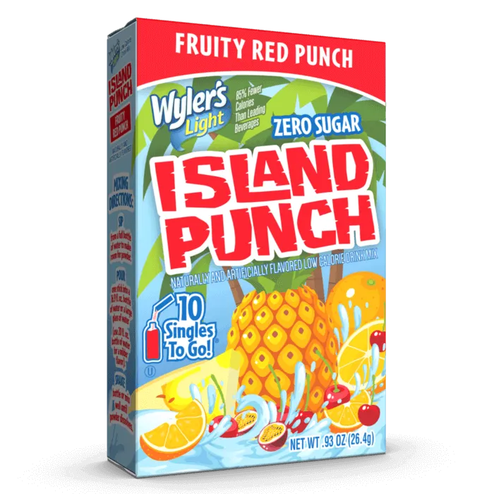 Island Punch Fruity Red Punch Zero-Sugar Singles To Go Drink Mix