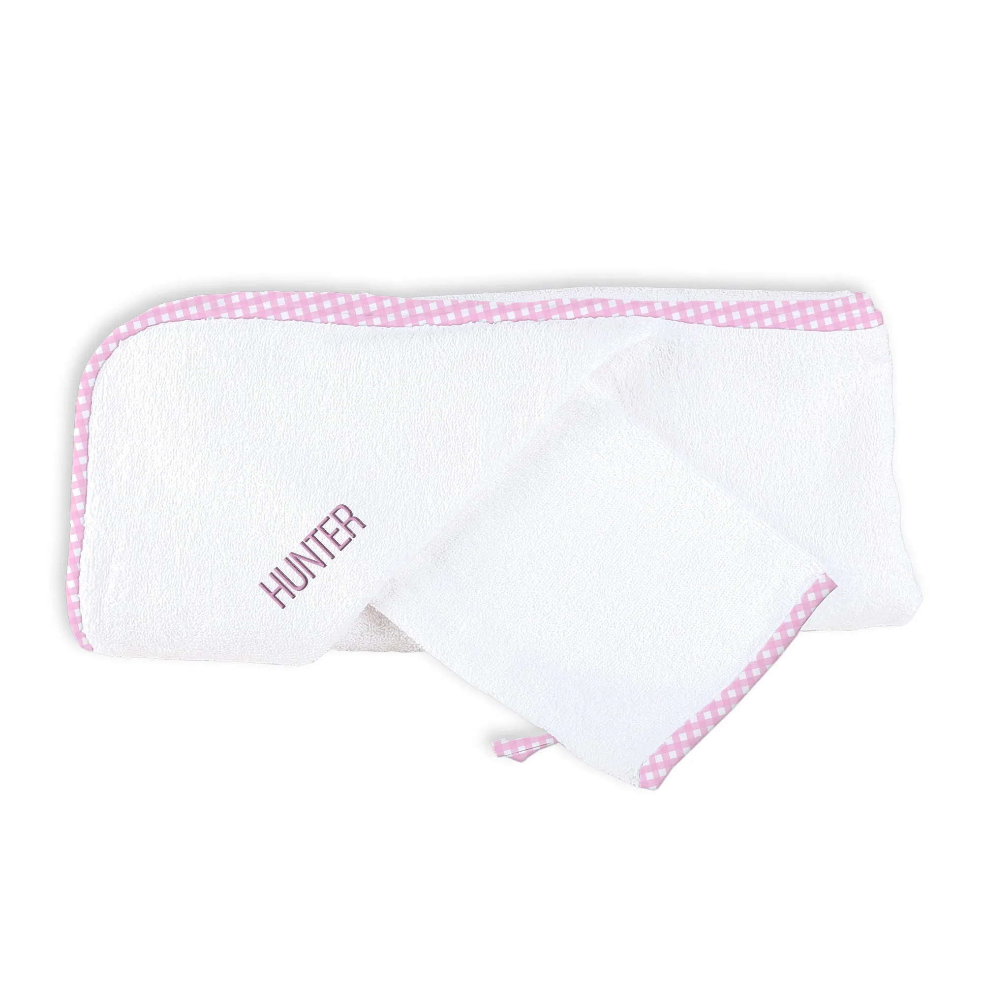 Personalized Basic Hooded Towel & Wash Mitt Set