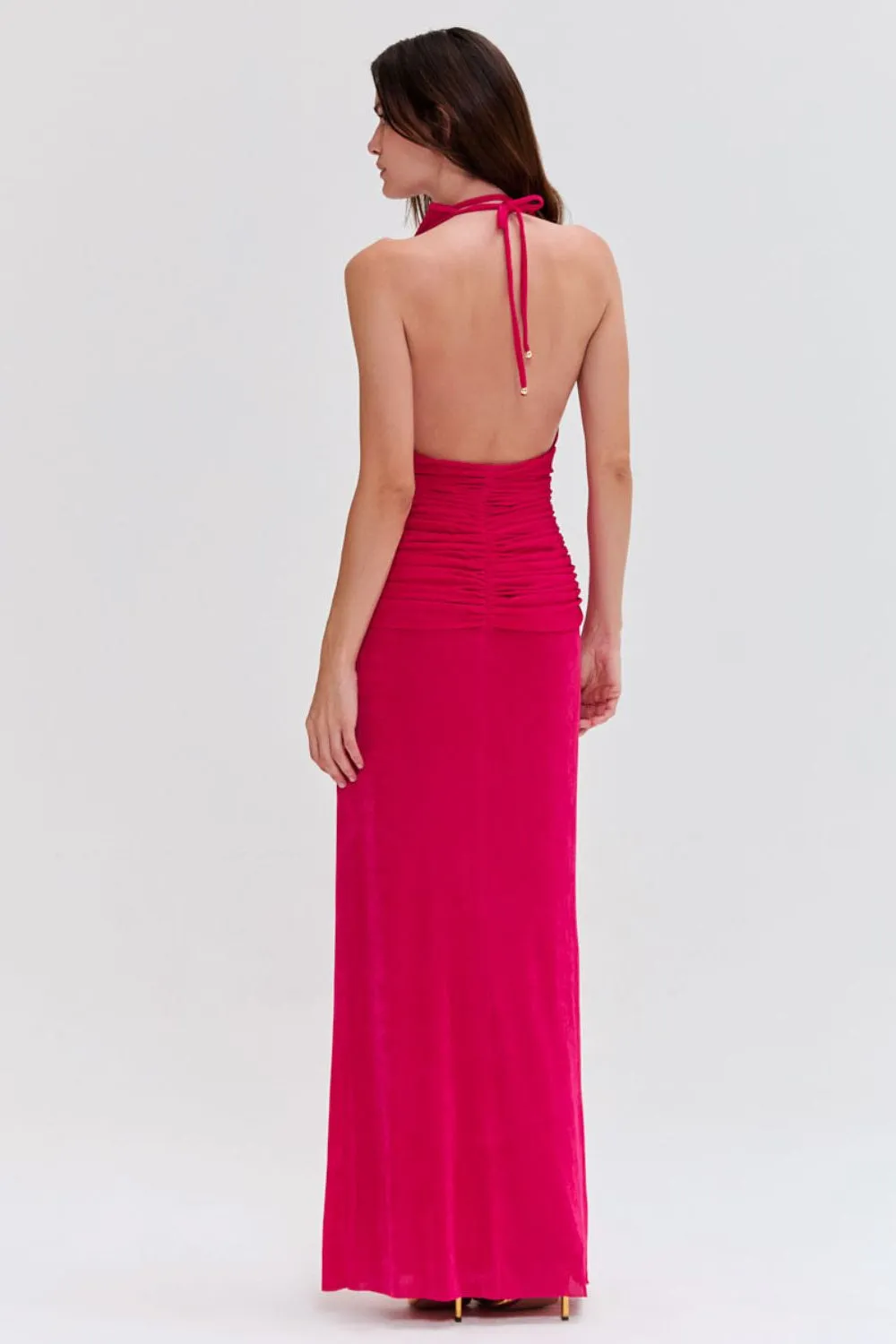 RADIANT JERSEY HALTERNECK GOWN