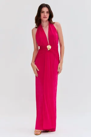 RADIANT JERSEY HALTERNECK GOWN