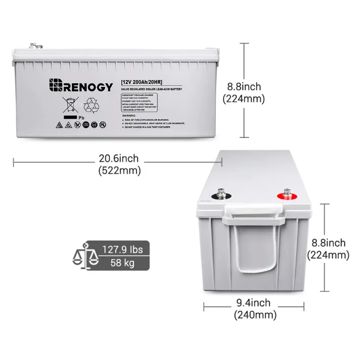 Renogy Deep Cycle AGM Battery 12 Volt 200Ah | RNG-BATT-AGM12-200
